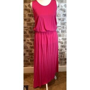 Fresh Produce Maxi Dress. Size S. Raspberry pink. Sleeveless sundress.